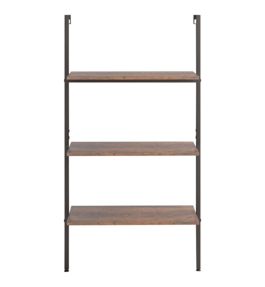Étagère inclinée 3 niveaux Marron foncé et noir 64x35x120,5 cm