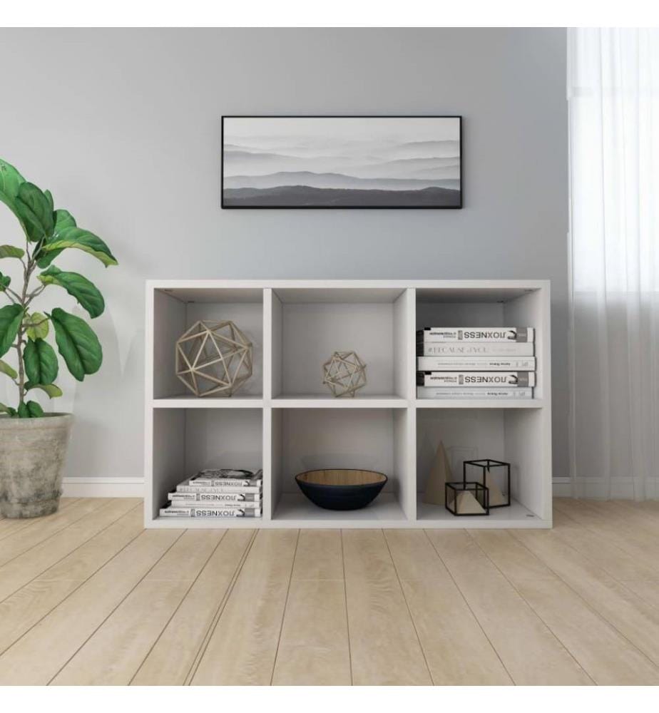 Bücherregal/Sideboard Hochglanz-Weiss 66x30x97,8cm Holzwerkstoff