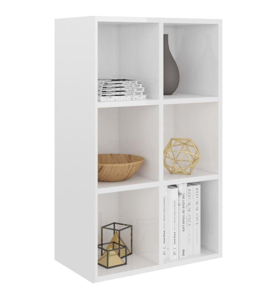 Bücherregal/Sideboard Hochglanz-Weiss 66x30x97,8cm Holzwerkstoff