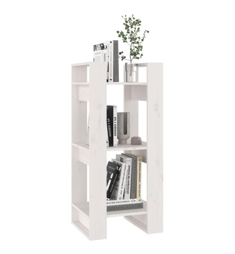 Bücherregal/Raumteiler Weiss 41x35x91 cm Massivholz Kiefer