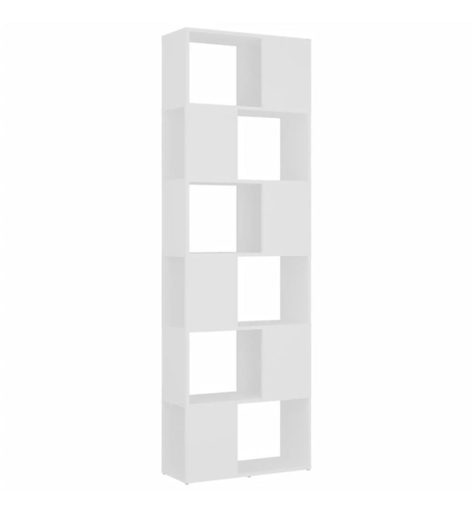 Bücherregal Raumteiler Weiss 60x24x186 cm