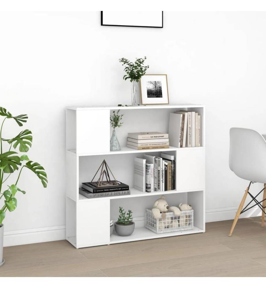Bücherregal Raumteiler Weiss 100x24x94 cm