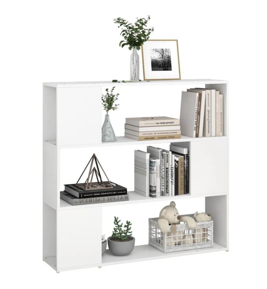 Bücherregal Raumteiler Weiss 100x24x94 cm