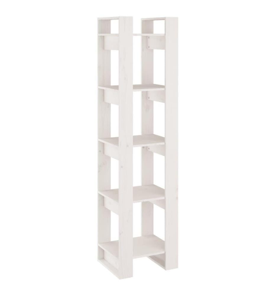 Bücherregal/Raumteiler Weiss 41x35x160 cm Massivholz Kiefer