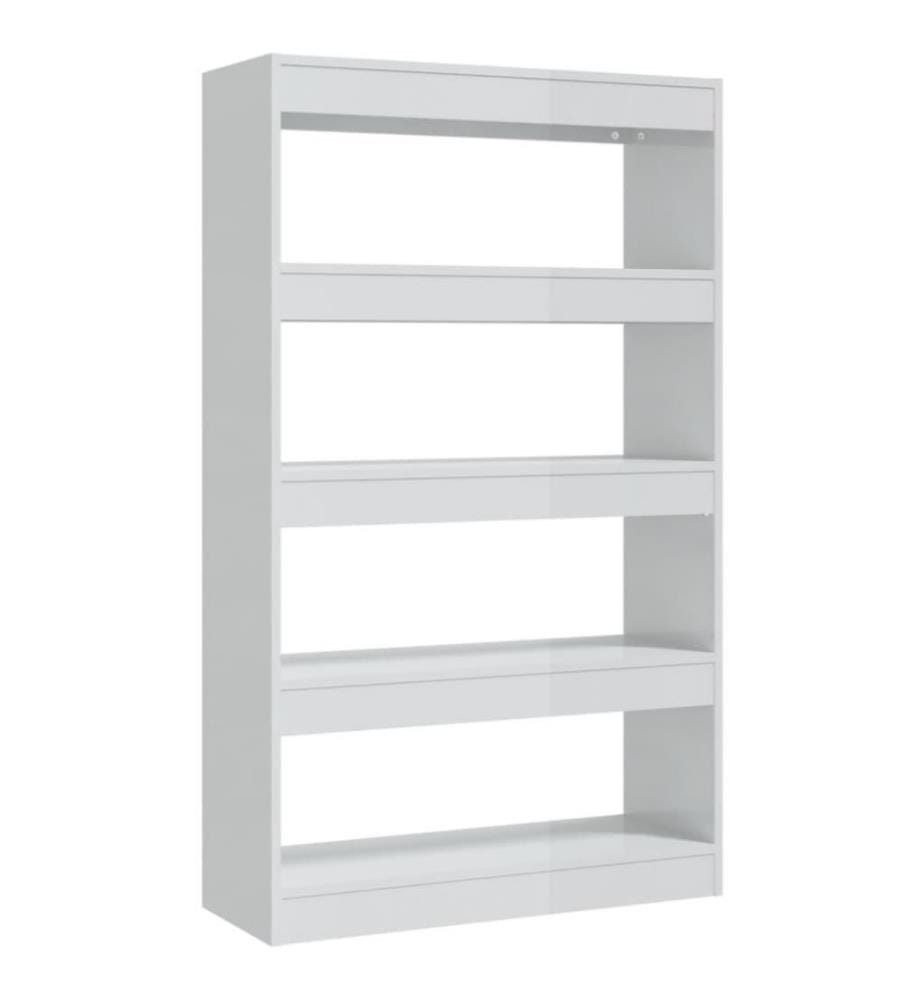 Bücherregal/Raumteiler Hochglanz-Weiss 80x30x135cm Holzwerkstoff