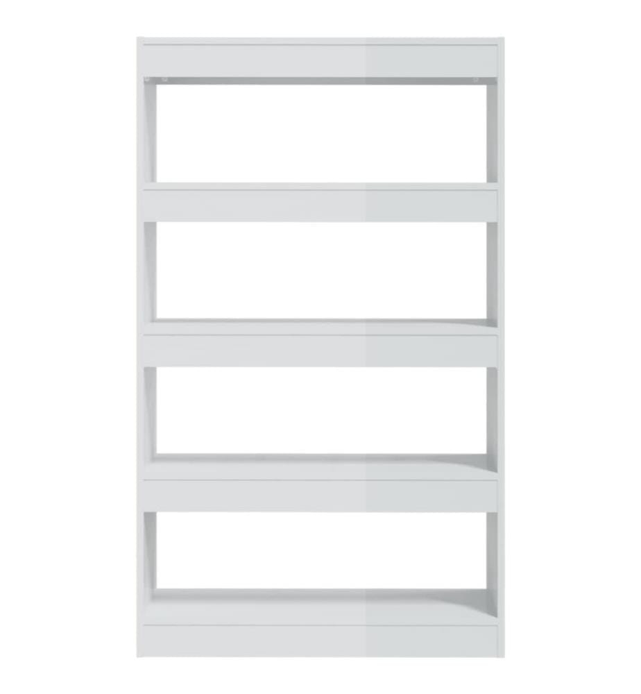 Bücherregal/Raumteiler Hochglanz-Weiss 80x30x135cm Holzwerkstoff