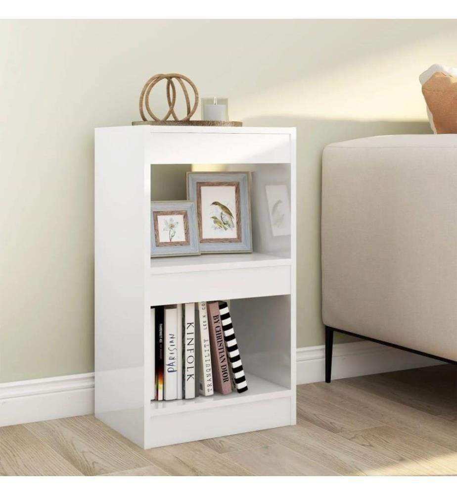 Bücherregal/Raumteiler Hochglanz-Weiss 40x30x72 cm