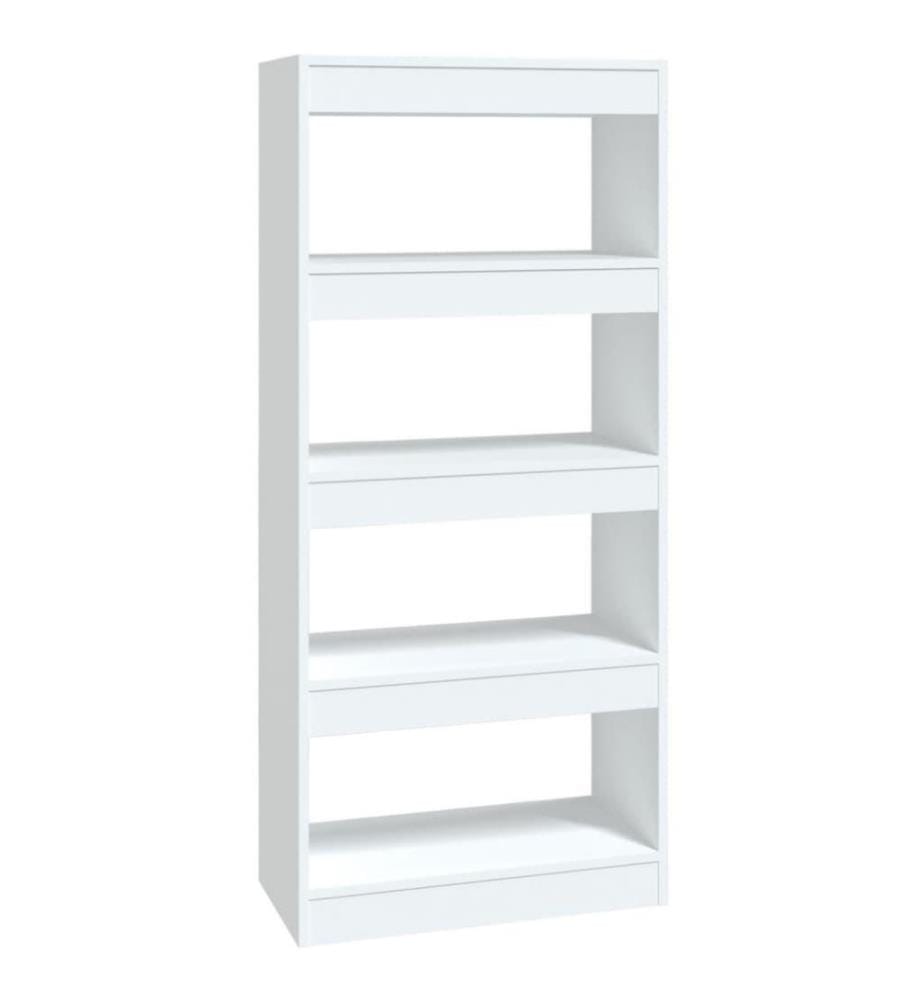 Bücherregal/Raumteiler Weiss 60x30x135 cm Holzwerkstoff
