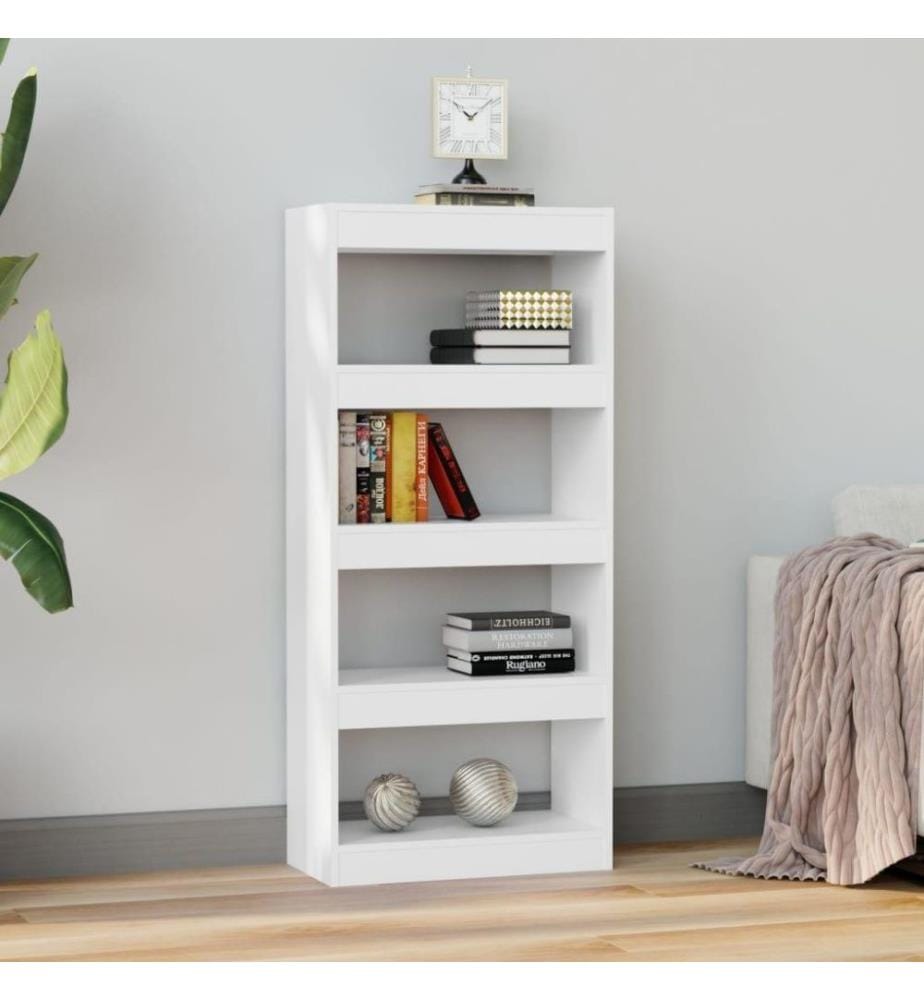 Bücherregal/Raumteiler Weiss 60x30x135 cm Holzwerkstoff