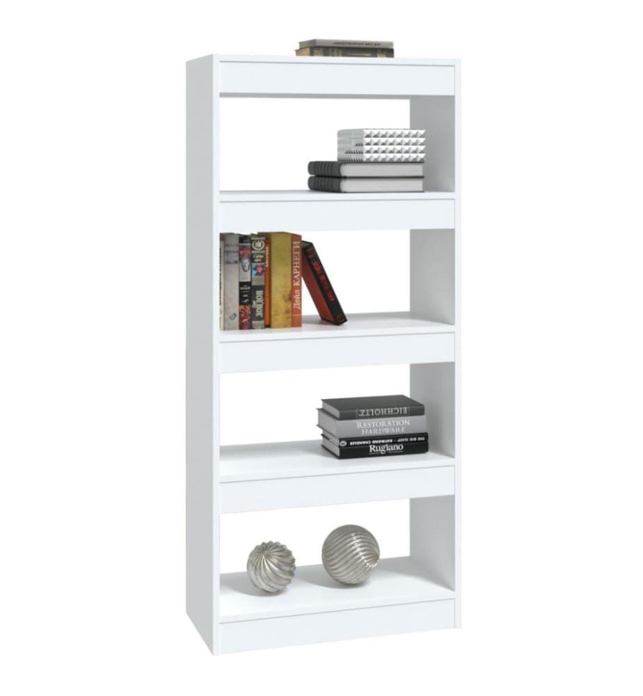 Bücherregal/Raumteiler Weiss 60x30x135 cm Holzwerkstoff