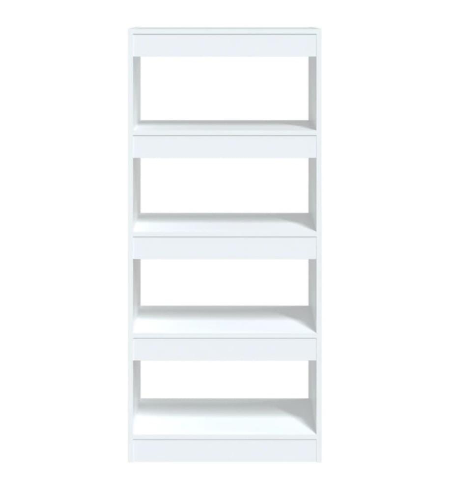 Bücherregal/Raumteiler Weiss 60x30x135 cm Holzwerkstoff