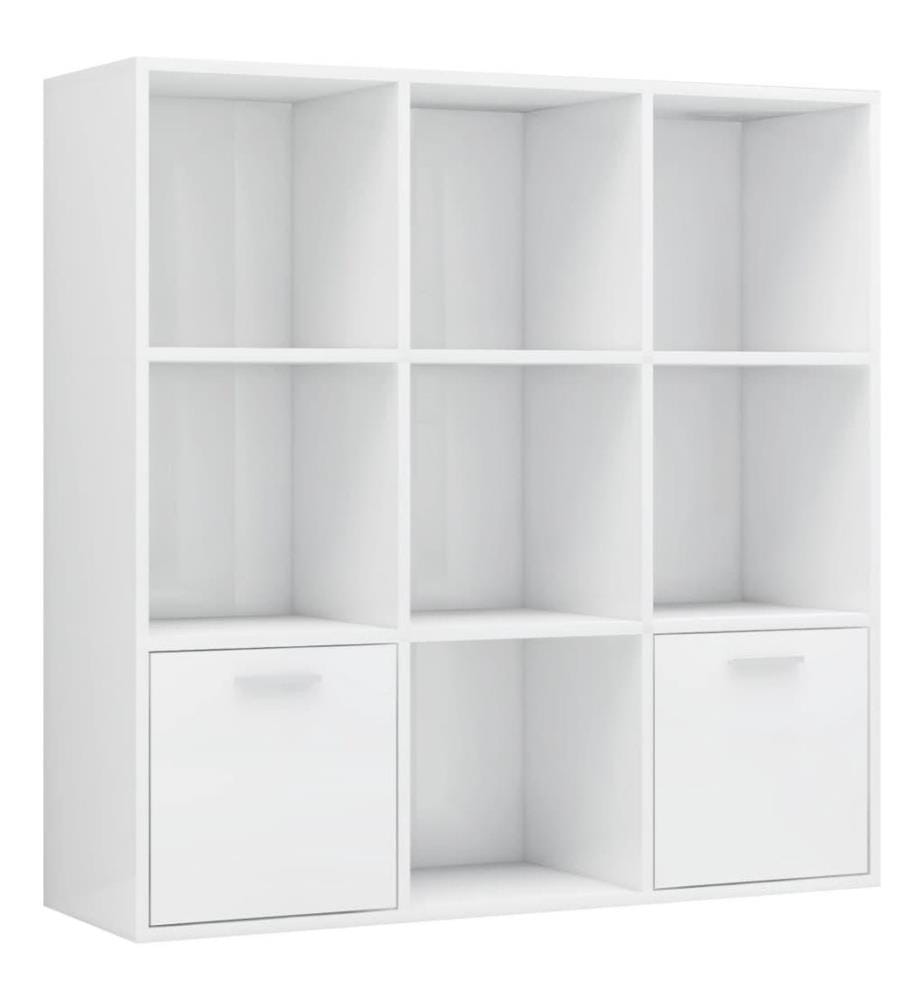 Bücherregal Hochglanz-Weiss 98x30x98 cm Holzwerkstoff