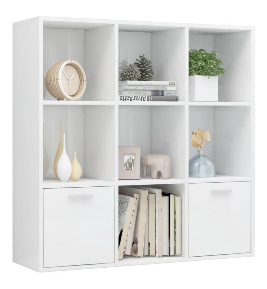 Bücherregal Hochglanz-Weiss 98x30x98 cm Holzwerkstoff