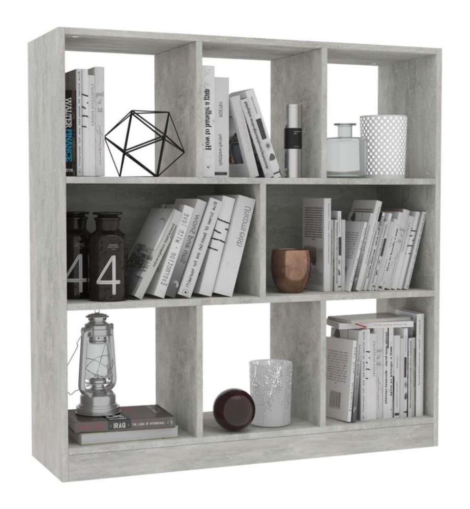 Bücherregal Betongrau 97,5x29,5x100 cm Holzwerkstoff
