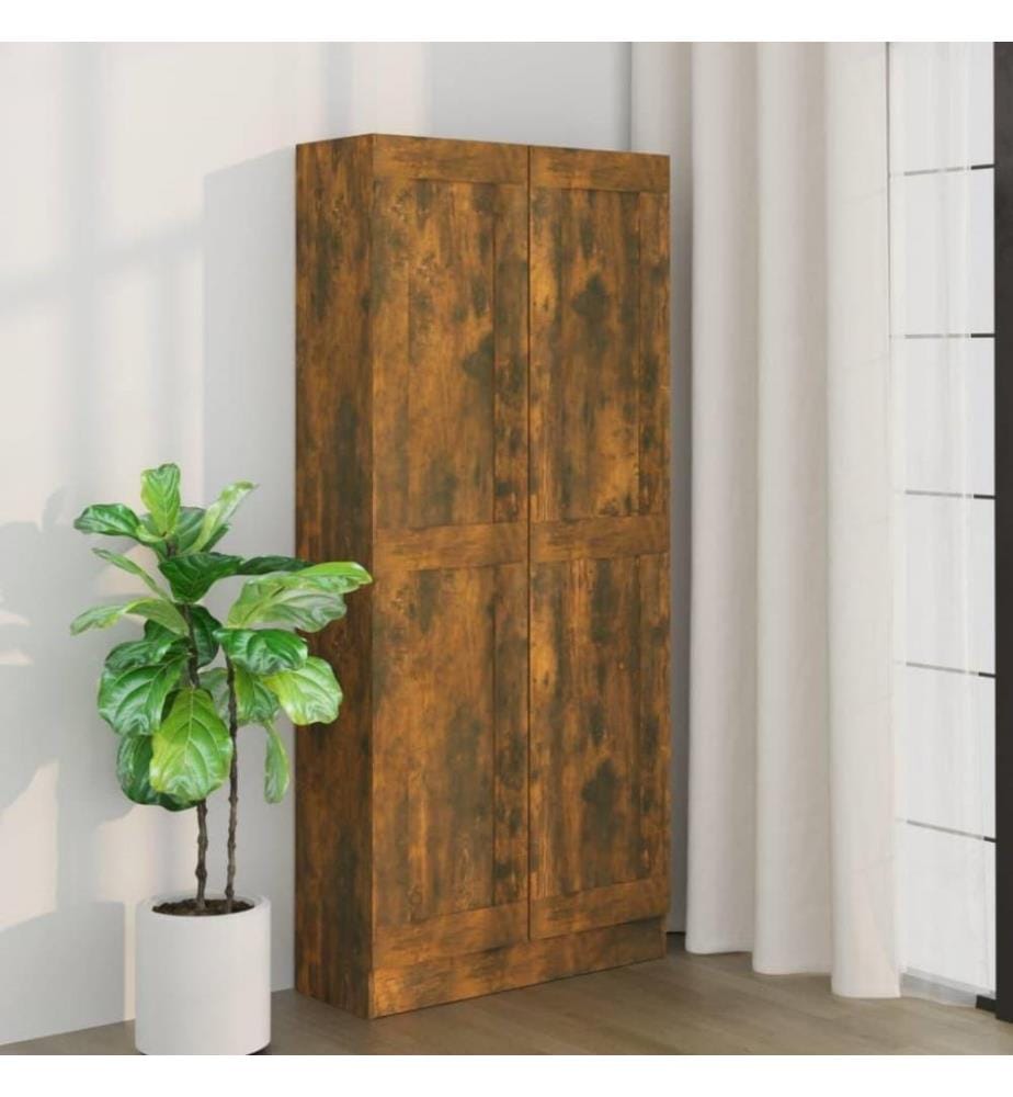 Badezimmerschrank Räuchereiche 82,5x30,5x185,5 cm Holzwerkstoff