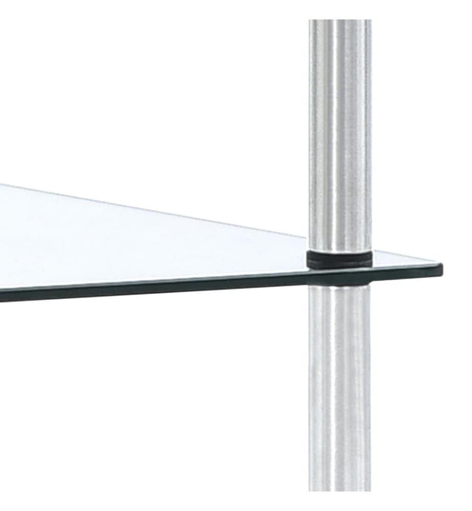 Regal mit 4 Ablagen Transparent 40x40x100 cm Hartglas