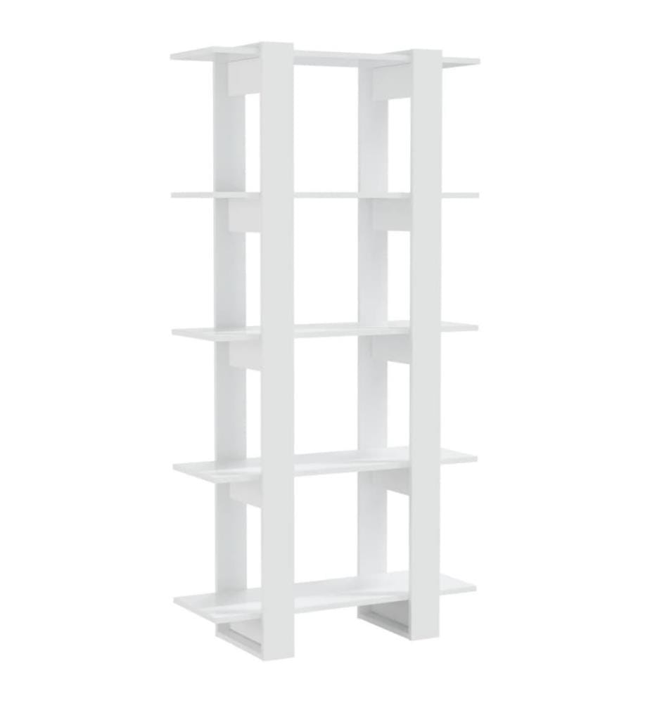 Bücherregal/Raumteiler Hochglanz-Weiss 80x30x160 cm