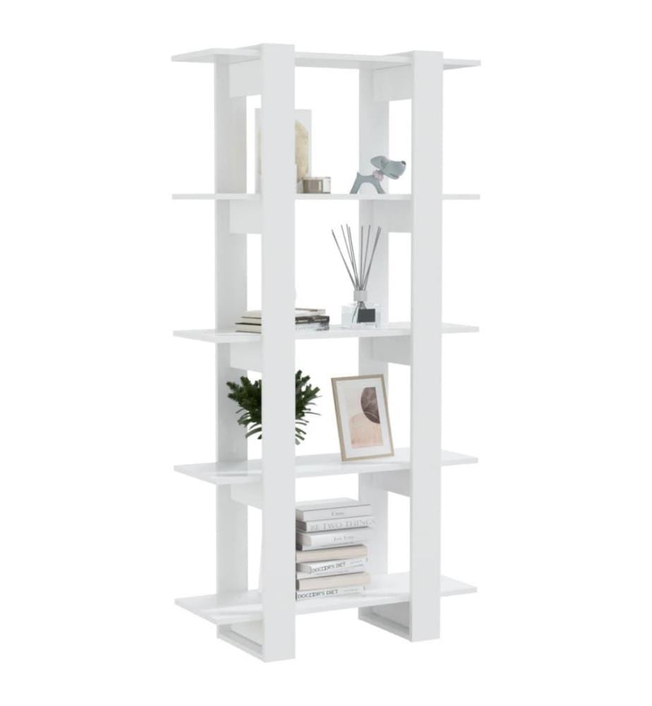 Bücherregal/Raumteiler Hochglanz-Weiss 80x30x160 cm