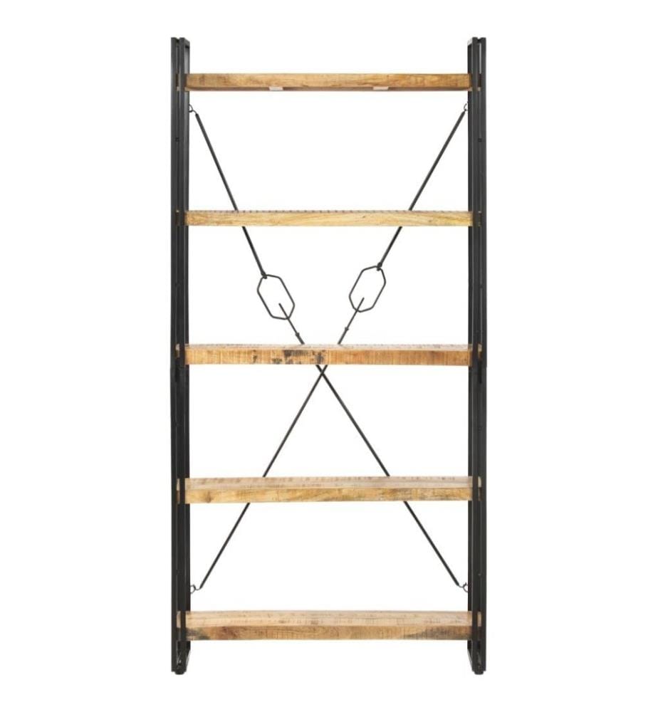 Bibliothèque 5 niveaux 90x30x180 cm Bois solide de manguier