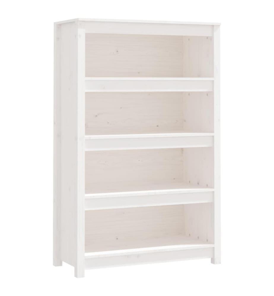 Bibliothèque Blanc 80x35x126 cm Bois de pin massif