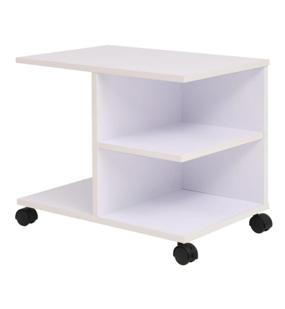 Beistelltisch mit Rollen 50×35×42 cm Weiss