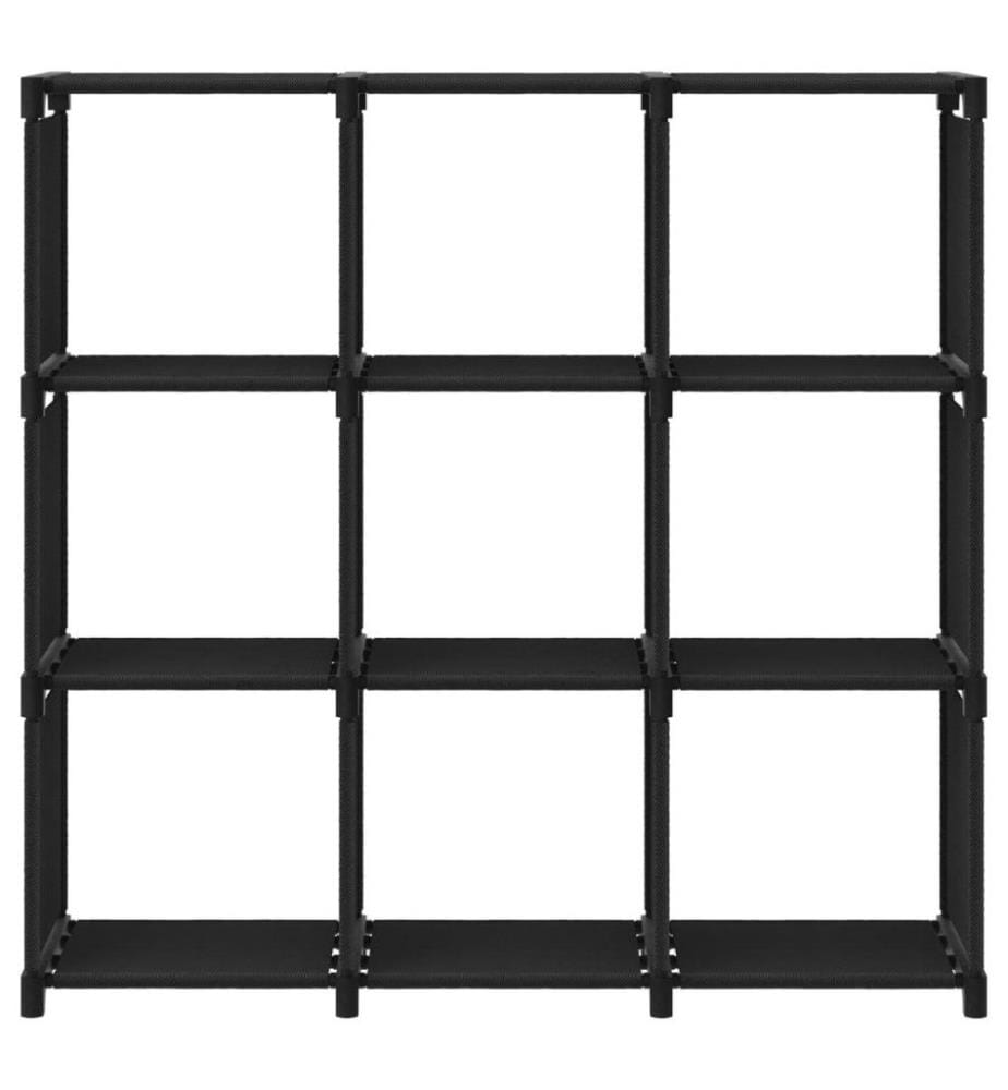 Étagère d'affichage 9 cubes Noir 103x30x175,5 cm Tissu