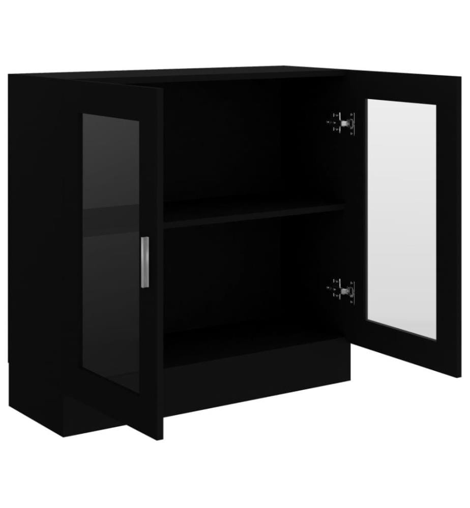 Vitrinenschrank Schwarz 82,5x30,5x80 cm Holzwerkstoff