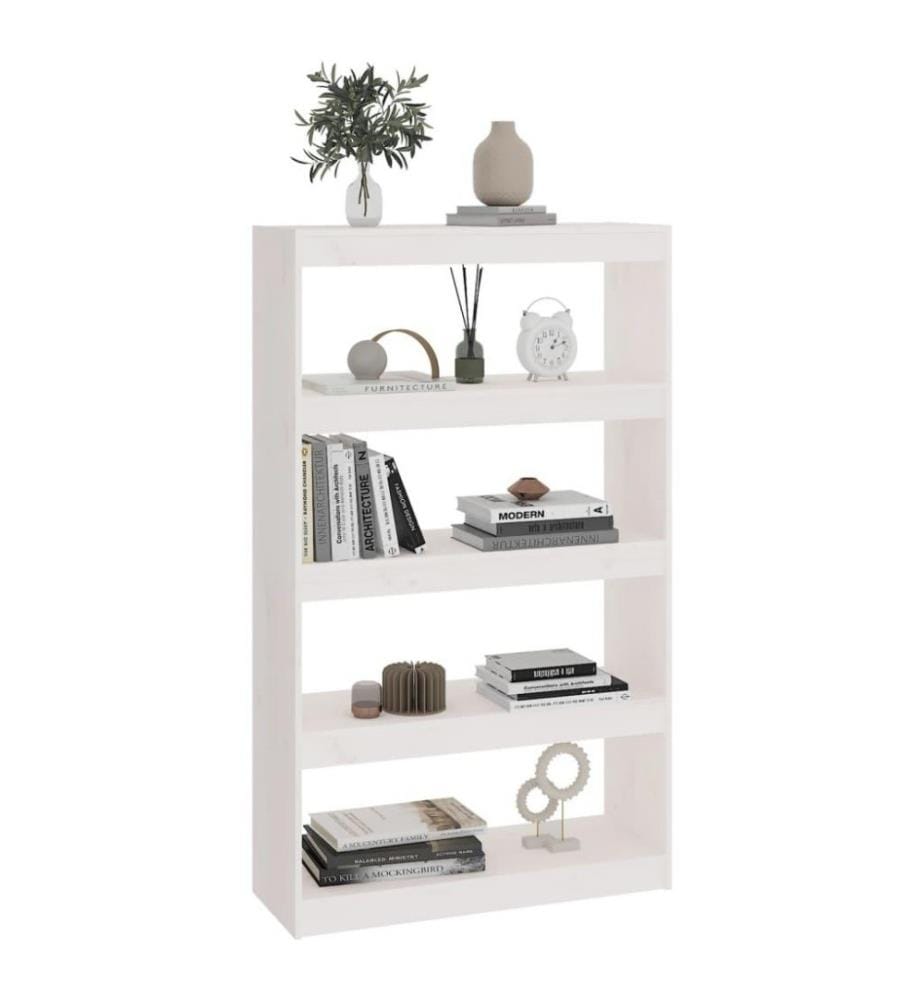 Bibliothèque/Séparateur de pièce Blanc 80x30x135,5cm Pin solide