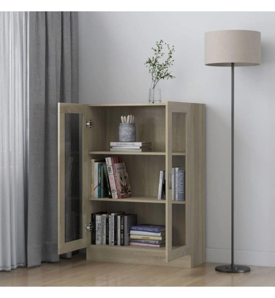 Vitrinenschrank Sonoma-Eiche 82,5x30,5x115 cm Holzwerkstoff