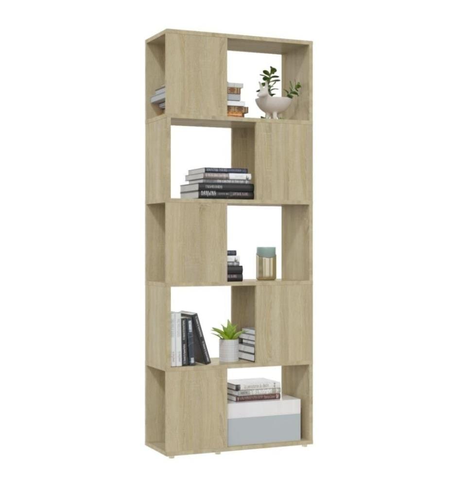 Bücherregal Raumteiler Sonoma-Eiche 60x24x155 cm