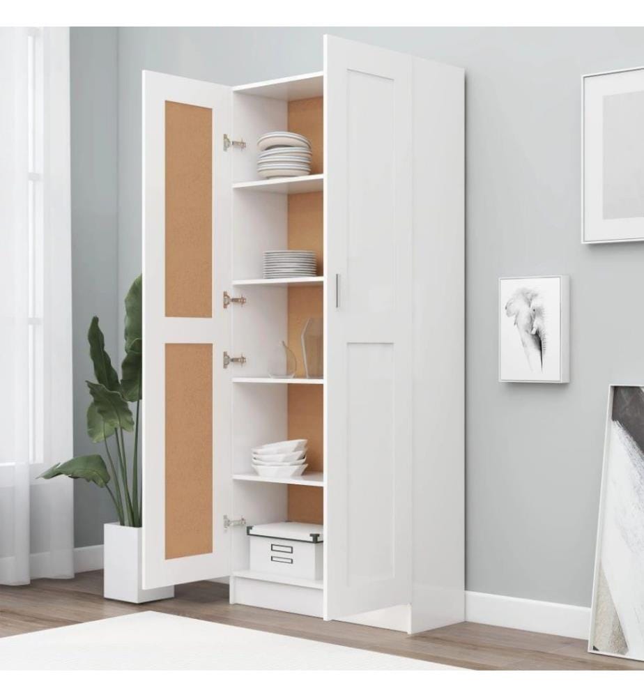 Bücherschrank Weiss 82,5x30,5x185,5 cm Holzwerkstoff