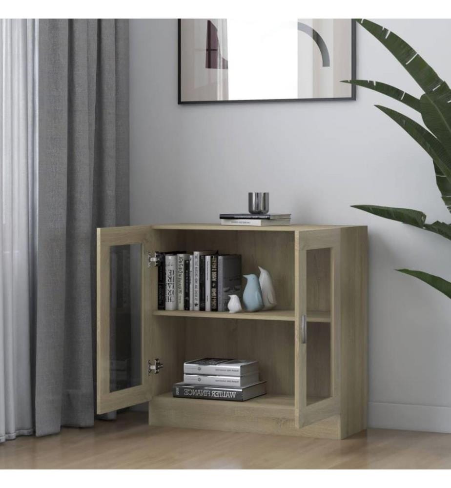 Vitrinenschrank Sonoma-Eiche 82,5x30,5x80 cm Holzwerkstoff