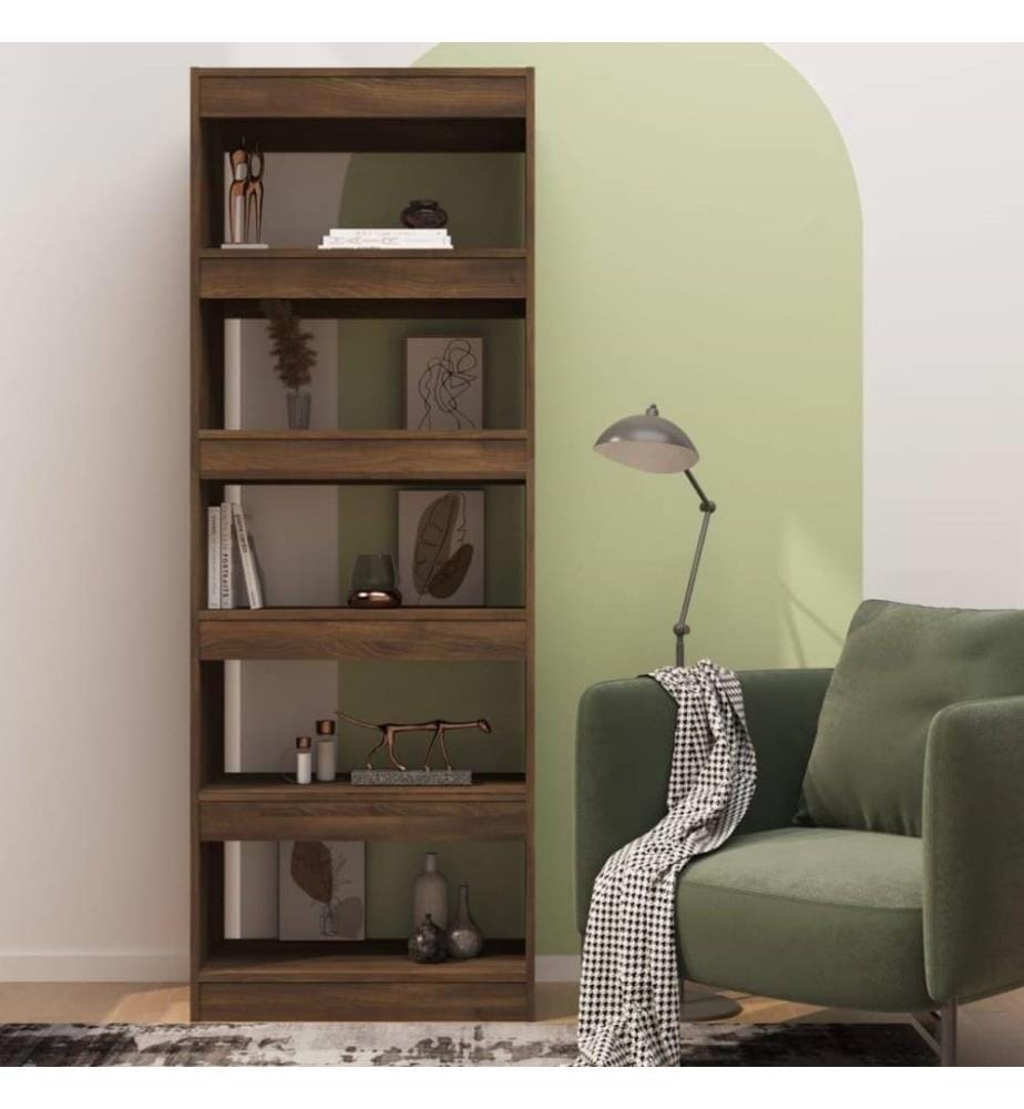 Bücherregal/Raumteiler Braun Eiche 60x30x166 cm Holzwerkstoff