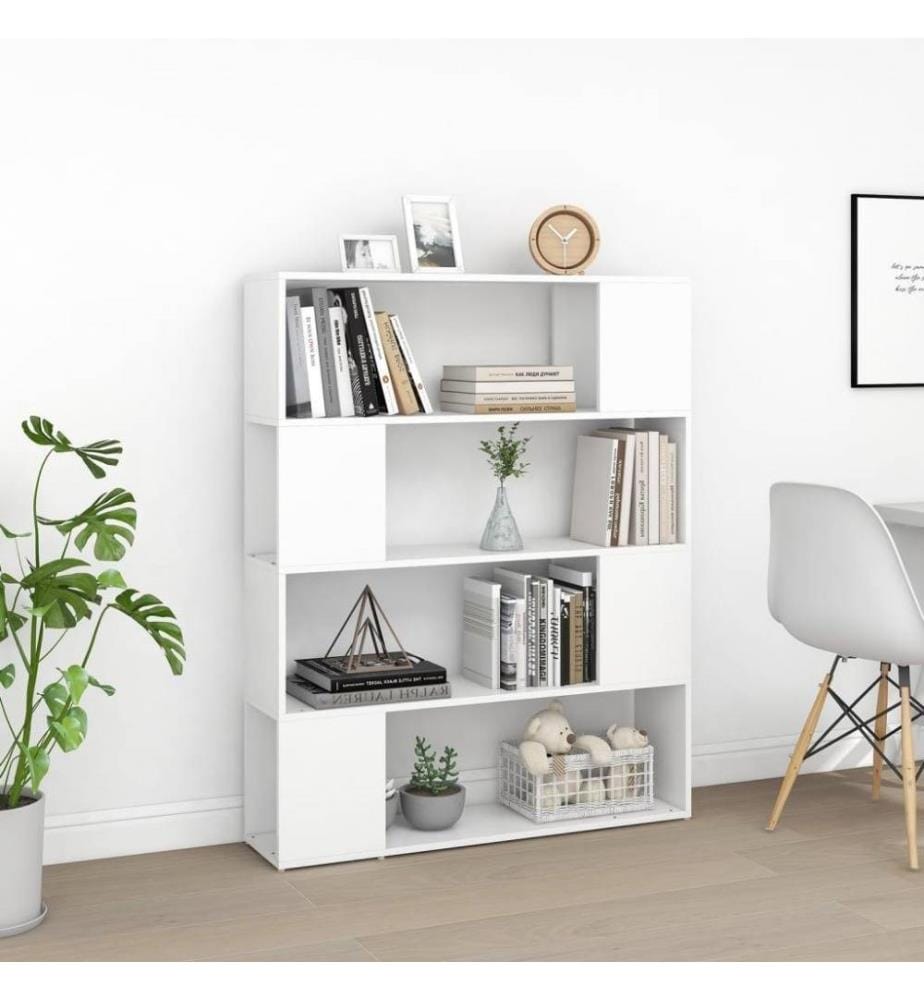 Bücherregal Raumteiler Weiss 100x24x124 cm