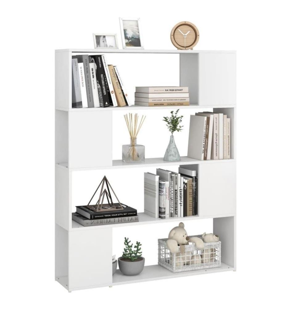 Bücherregal Raumteiler Weiss 100x24x124 cm