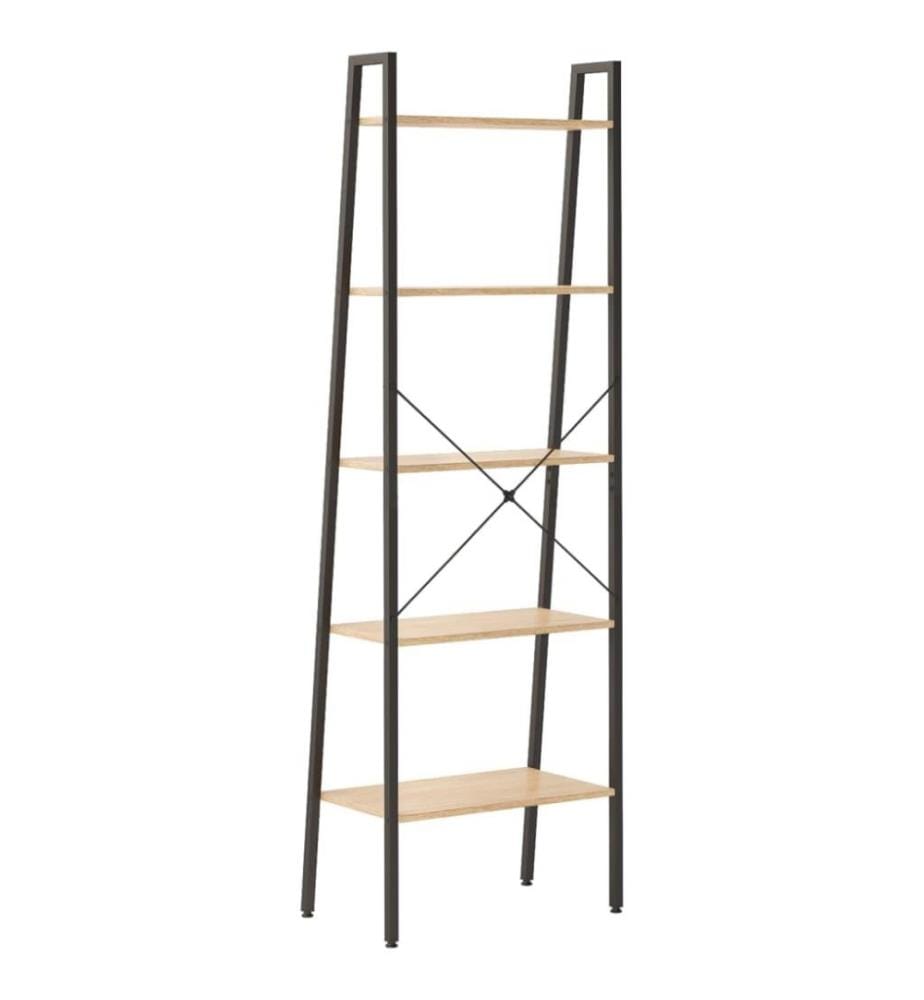 Étagère debout 5 niveaux Marron clair et noir 56x35x174 cm