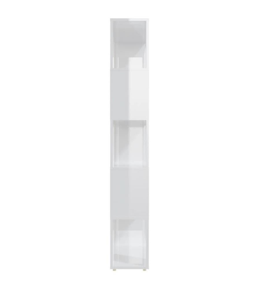 Bücherregal Raumteiler Hochglanz-Weiss 80x24x155cm Holzwerkstoff