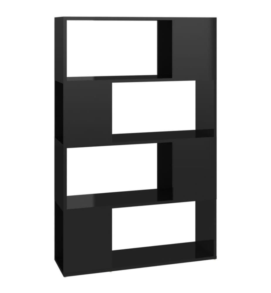 Bücherregal Raumteiler Hochglanz-Schwarz 80x24x124,5 cm
