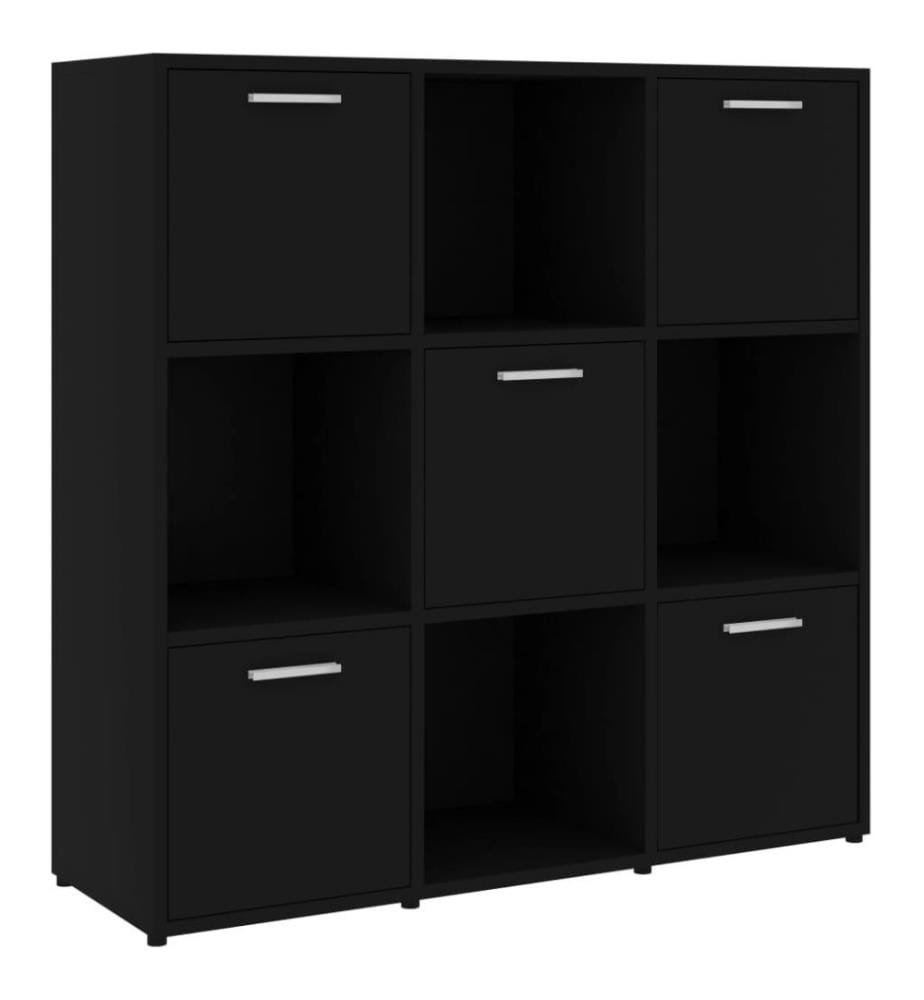 Bücherregal Schwarz 90x30x90 cm Holzwerkstoff