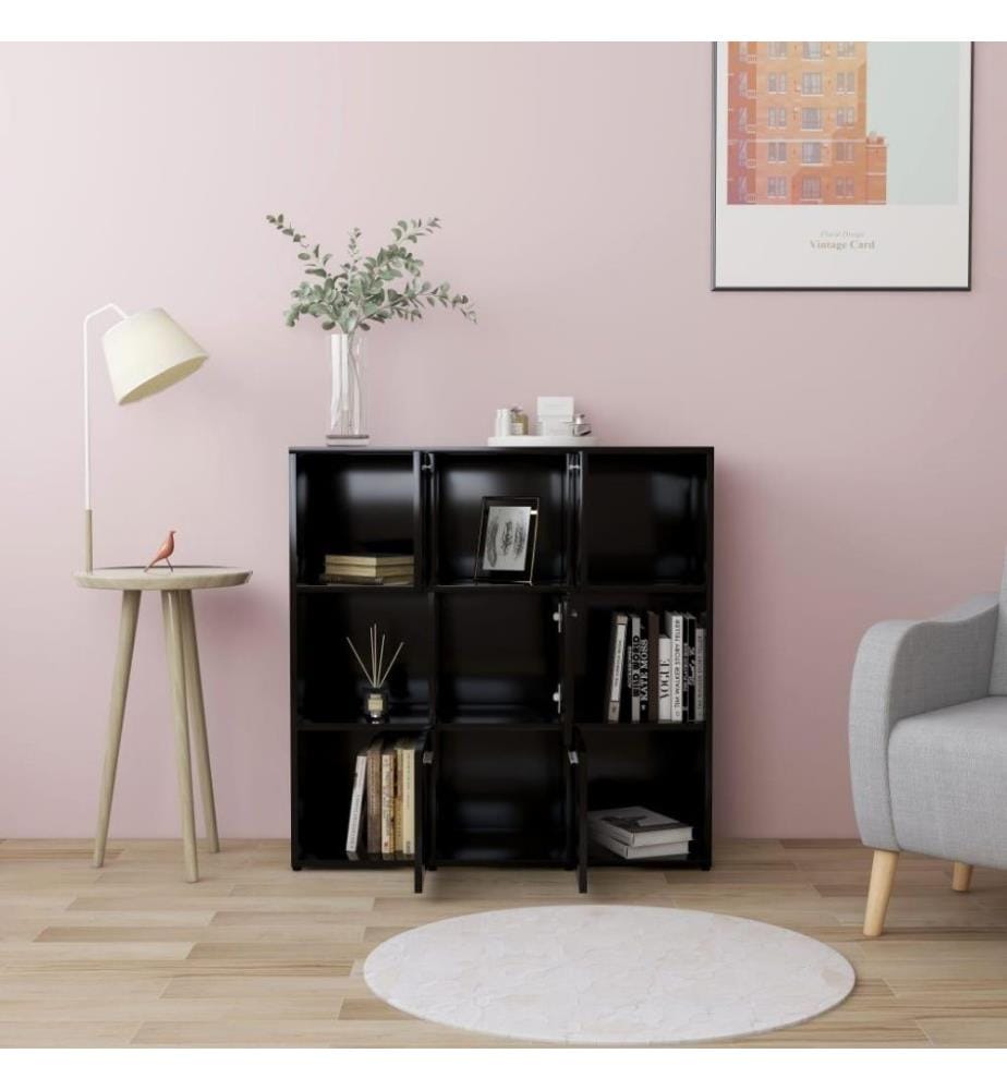 Bücherregal Schwarz 90x30x90 cm Holzwerkstoff