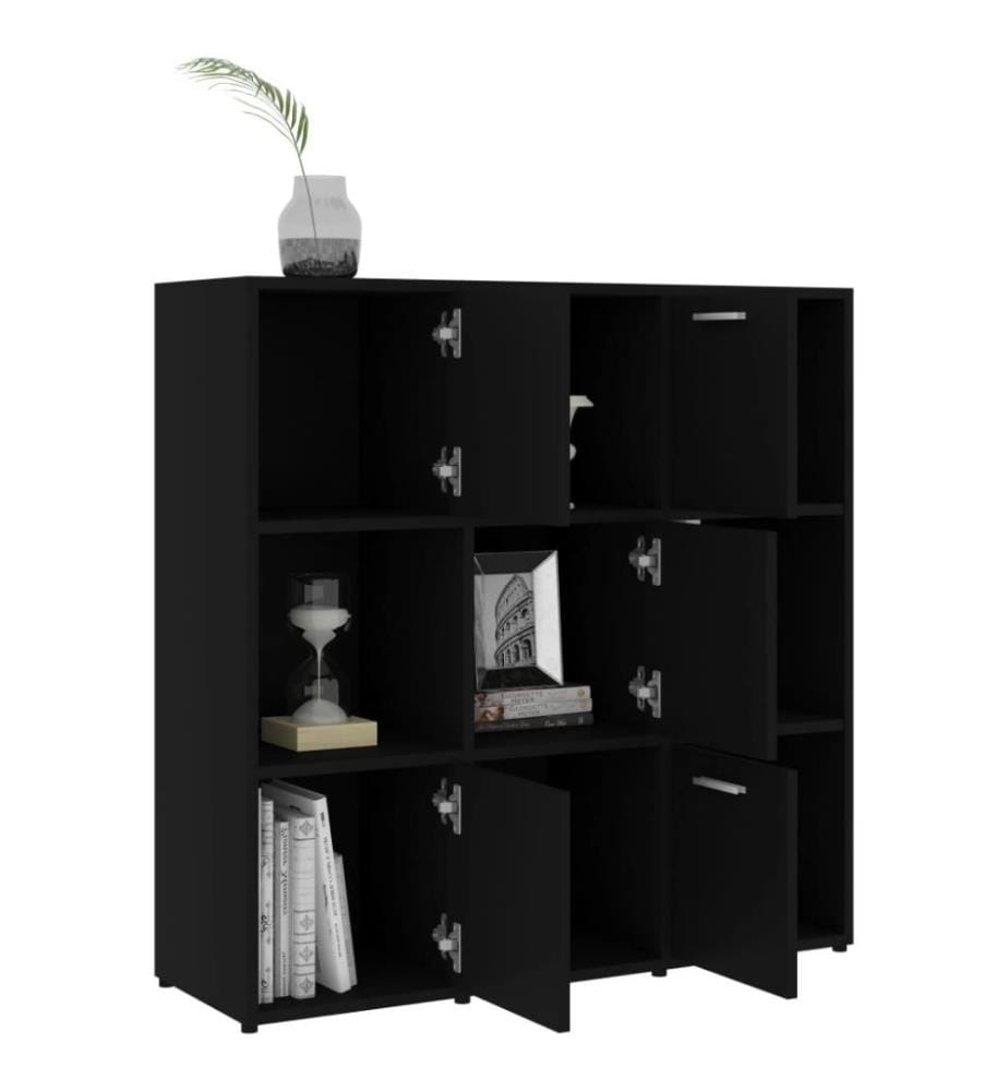 Bücherregal Schwarz 90x30x90 cm Holzwerkstoff