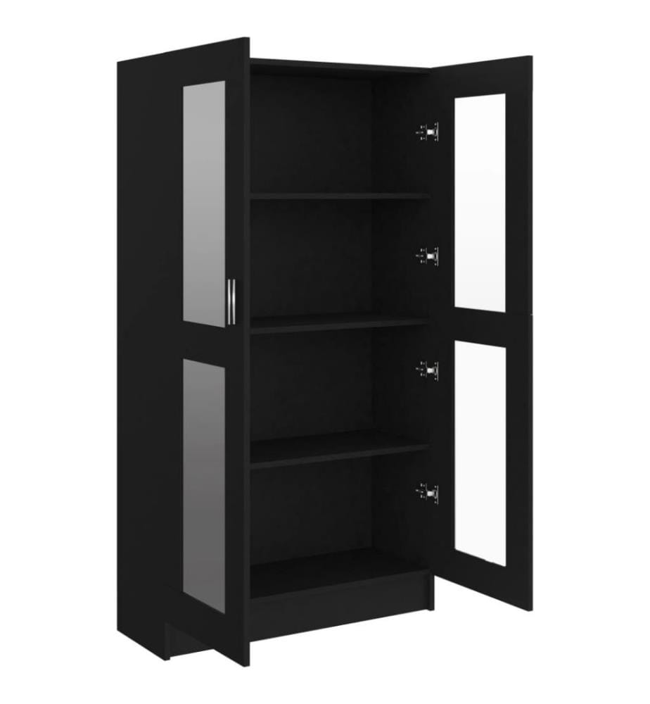 Armoire à vitrine Noir 82,5x30,5x150 cm Aggloméré