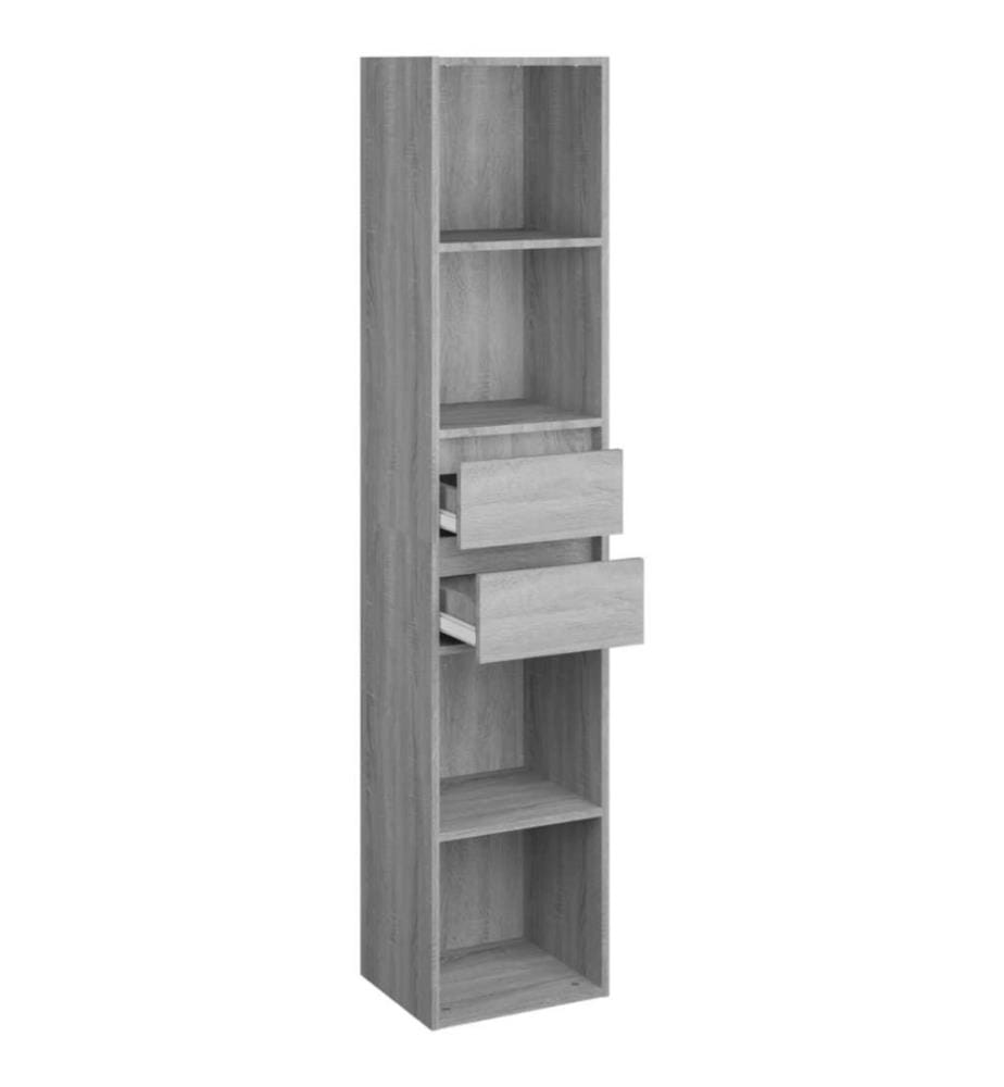 Bücherregal Grau Sonoma 36x30x171 cm Holzwerkstoff
