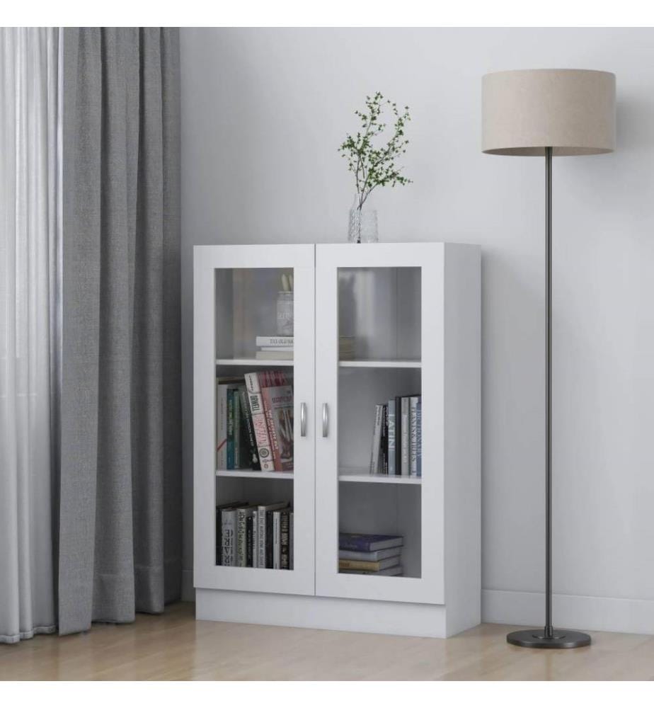 Vitrinenschrank Weiss 82,5x30,5x115 cm Holzwerkstoff