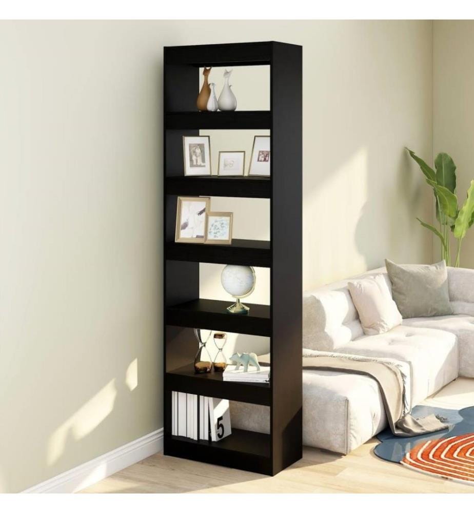 Bücherregal/Raumteiler Schwarz 60x30x198 cm