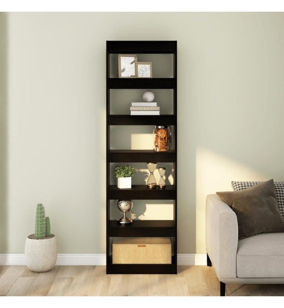 Bücherregal/Raumteiler Schwarz 60x30x198 cm