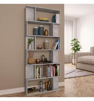 Bücherregal/Raumteiler Betongrau 80x24x192 cm Holzwerkstoff