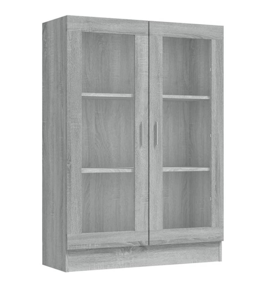 Armoire à vitrine Sonoma gris 82,5x30,5x115cm Bois d'ingénierie