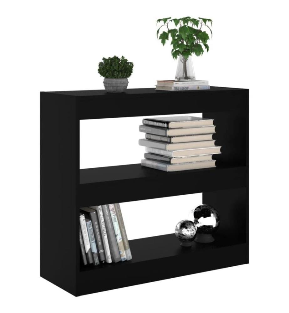 Bücherregal/Raumteiler Schwarz 80x30x72 cm