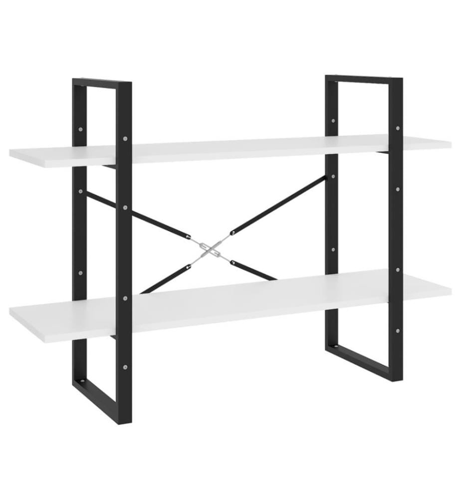 Bücherregal 2 Fächer Weiss 100x30x70 cm Holzwerkstoff